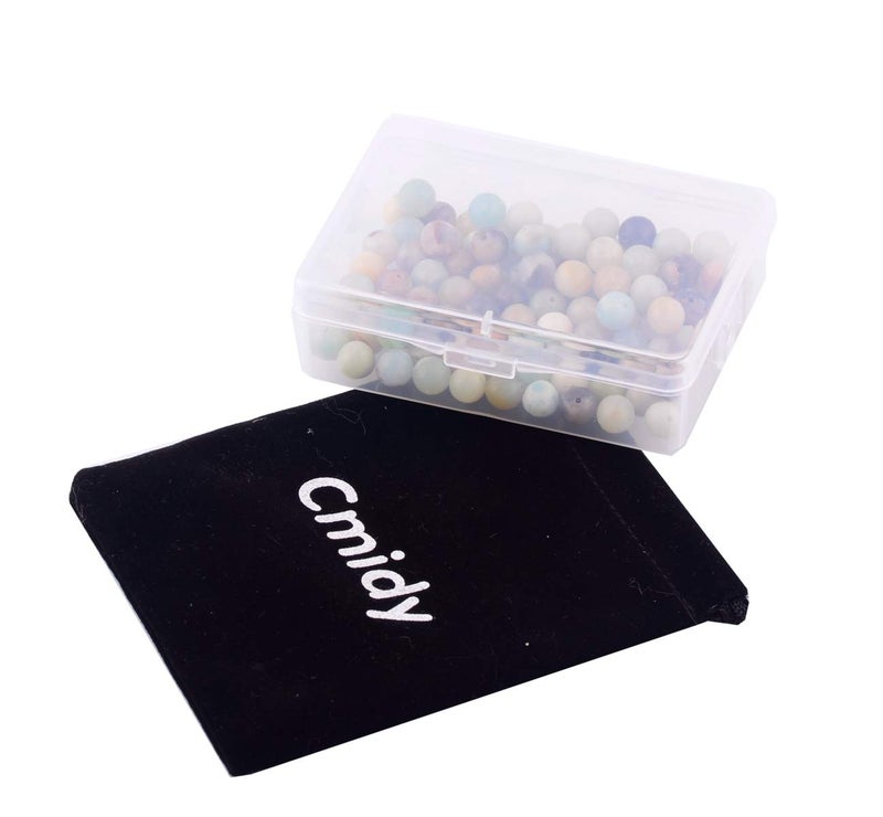 Cmidy Natural Stone Beads 100pcs 10mm Amazonite Stone Round Genuine Real Stone Beading Loose Gemstone Hole Size 1mm DIY Smooth Beads for Bracelet Necklace Earrings Jewelry Making (Amazonite Green, 10mm) - Image 5